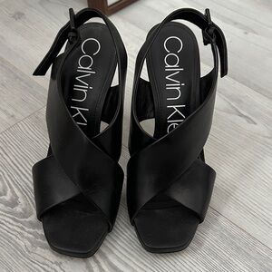Calvin Klein Black Strappy Heels